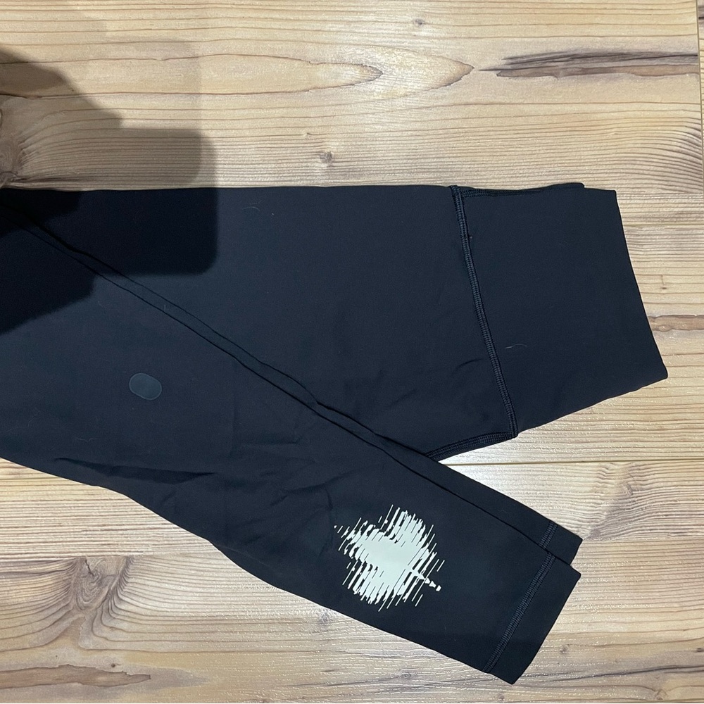 Lululemon Athletica Black Leggings with White Graphic